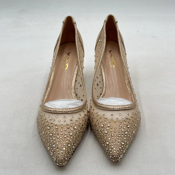 XYD Gold Rhinestone Heels - Picture 3 of 8